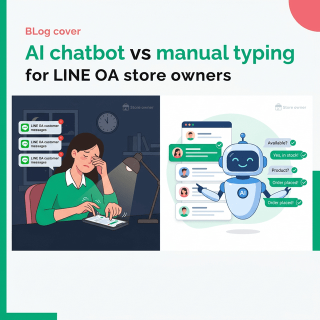 AI ตอบแชท vs พิมพ์เอง — อะไรดีกว่ากันสำหรับร้านค้าบน LINE
